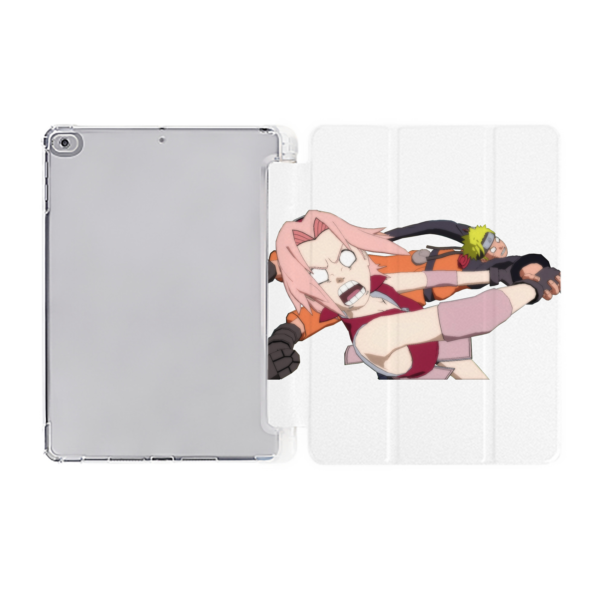 （画像用） NARUTO -ナルト- 春野サクラ Haruno Sakura IPad ケース ペン収納付き 三つ折りスタンド PUレザー×シリコン 対応機種9.5/10.5/10.9インチ